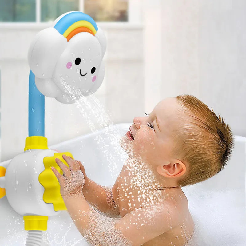 QWZ Baby Cartoon Monkey Classic Shower Bath Toy Animal Sprinkle Bathroom Swimming Bathing Shower Educational Toys For Kid Gift