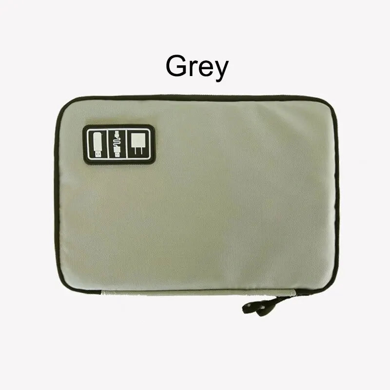 1pc Black Green Storage Bag Electronic Accessory Organizer Portable Usb Data Cable Charger Plug Travel Waterproof Organizer