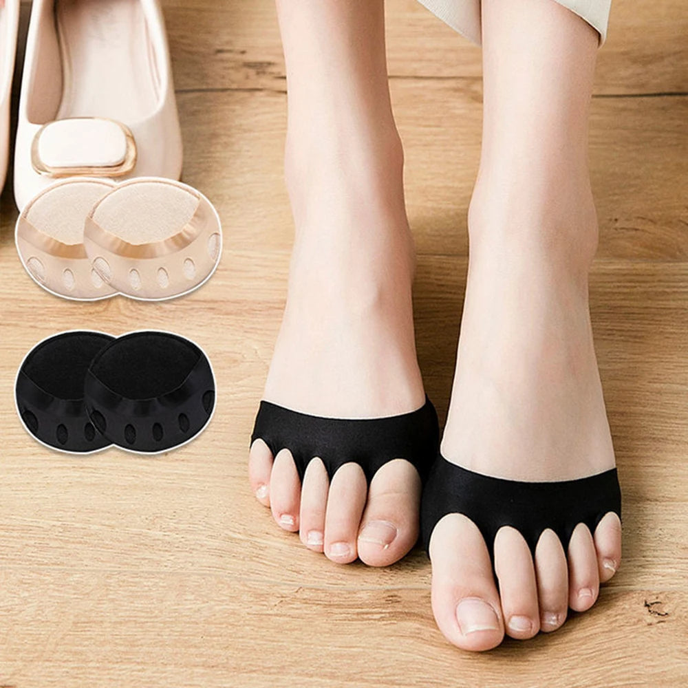 4/6/8Pcs Five Toes Forefoot Pads for Women High Heels Half Insoles Foot Pain Care Absorbs Shock Socks Toe Pad Massaging Toe Pad