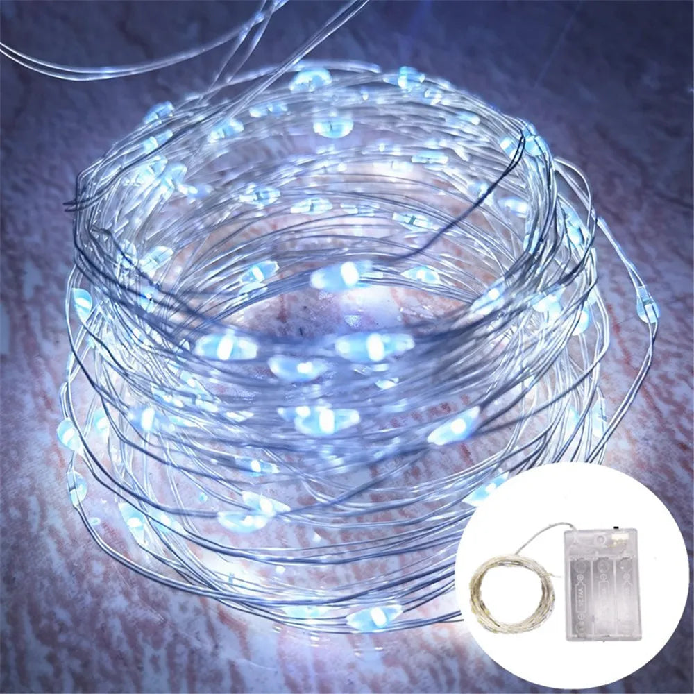 10M Copper Wire LED String Lights Outdoor Waterproof Garlands Festoon Fairy Wedding Decorations For New Year Christmas Tree