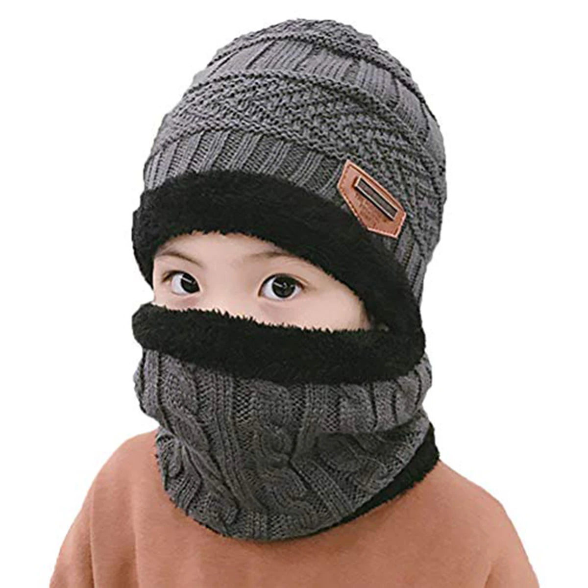 5-14 Years Kids Warm Knitted Hat Scarf Set Children Autumn Winter Hat Soft Knitted Cap Bonnet Infant Kids Hat For Boys Girls