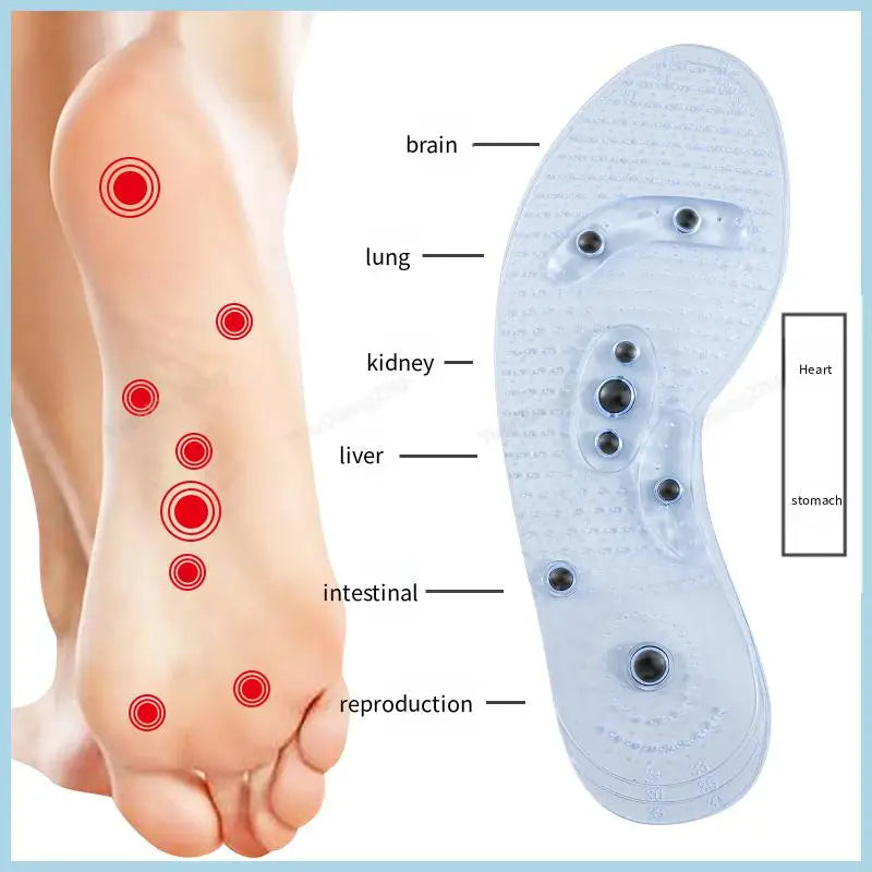 Acupressure on Foot Insoles Magnet Massage Silicone Insole For Shoes for Medical Men increase time Women lose weight Shoe Sole