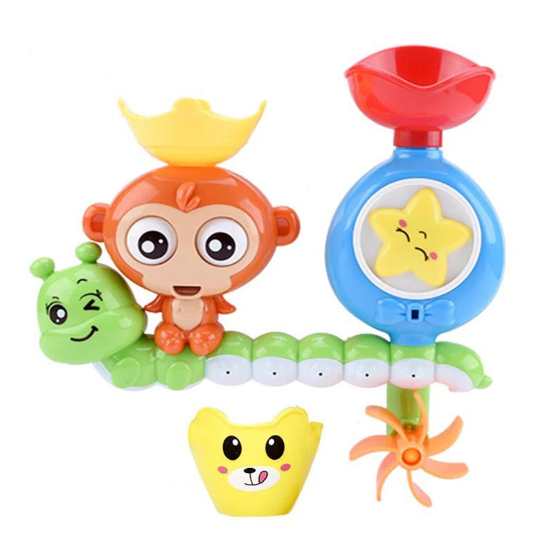 QWZ Baby Cartoon Monkey Classic Shower Bath Toy Animal Sprinkle Bathroom Swimming Bathing Shower Educational Toys For Kid Gift