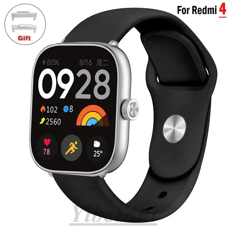 Soft Silicone Watchbands for Redmi watch 4 strap SmartWatch WristBand Sport correa Bracelet for xiaomi mi band 8 pro Accessories