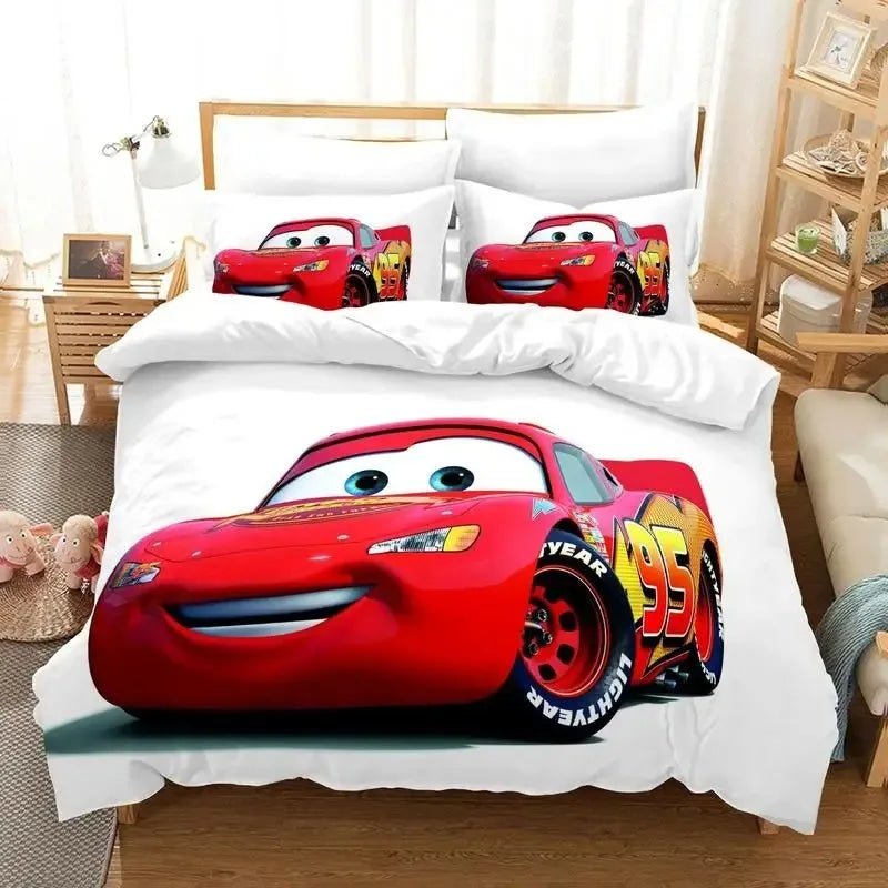 Cars Lightning McQueen Bedding Sets,children Red Boy Quilt Cover Set, Cars Duvet Cover and Pillowcases