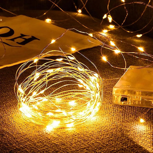 10M Copper Wire LED String Lights Outdoor Waterproof Garlands Festoon Fairy Wedding Decorations For New Year Christmas Tree