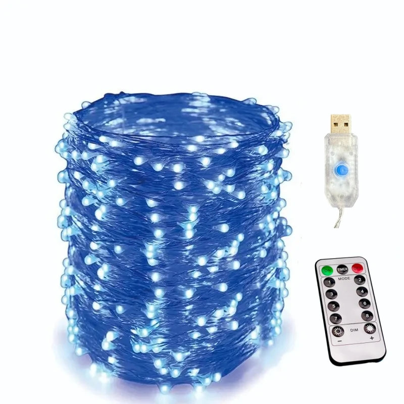 USB Led String Light 5M/10M/20M/30M 8Mode Remote Control Lights Fairy garlands Wedding Christmas Holiday Decor lamps New Year