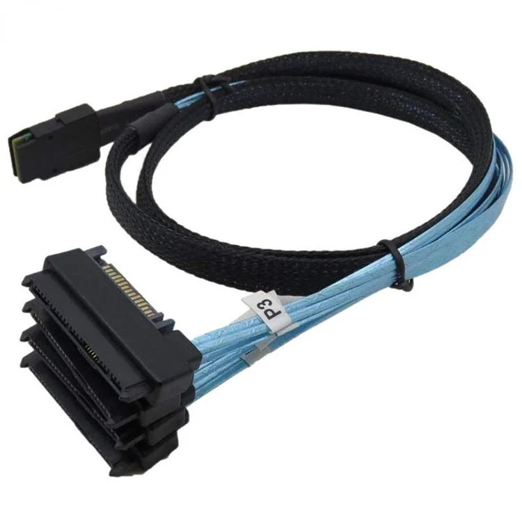 3ft 1m Mini SAS 36P SFF-8087 to 4 SFF-8482 SAS 29+15P SATA Connectors with SATA Power Cable Computer Office Supplies