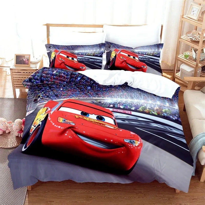 Cars Lightning McQueen Bedding Sets,children Red Boy Quilt Cover Set, Cars Duvet Cover and Pillowcases