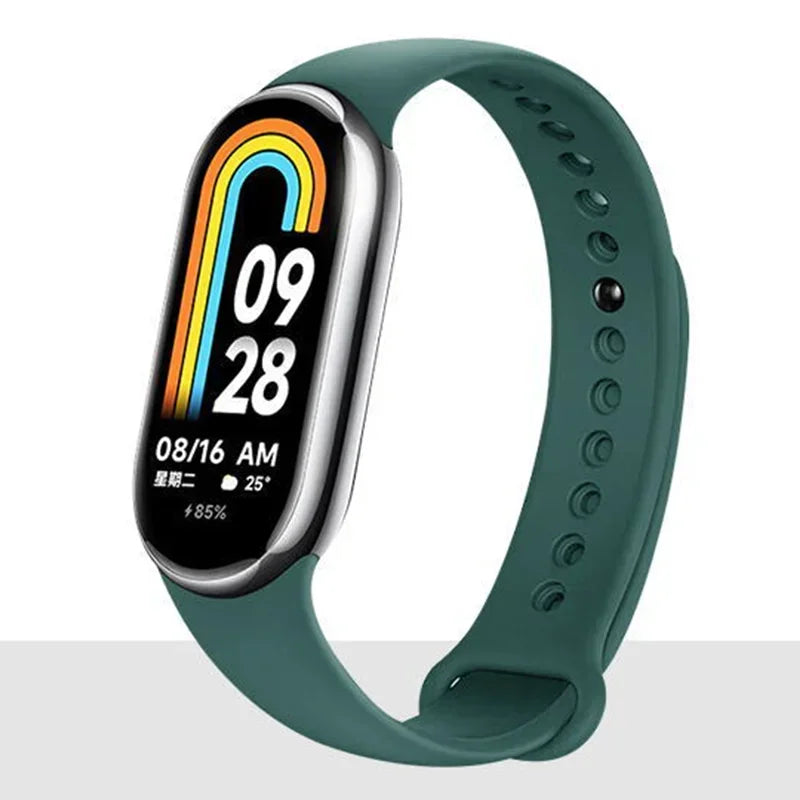 Sport Strap For Xiaomi Mi band 8-8 NFC Belt Replacement miband8 silicone Bracelet smart band 8 waterproof Watchbands Accessories