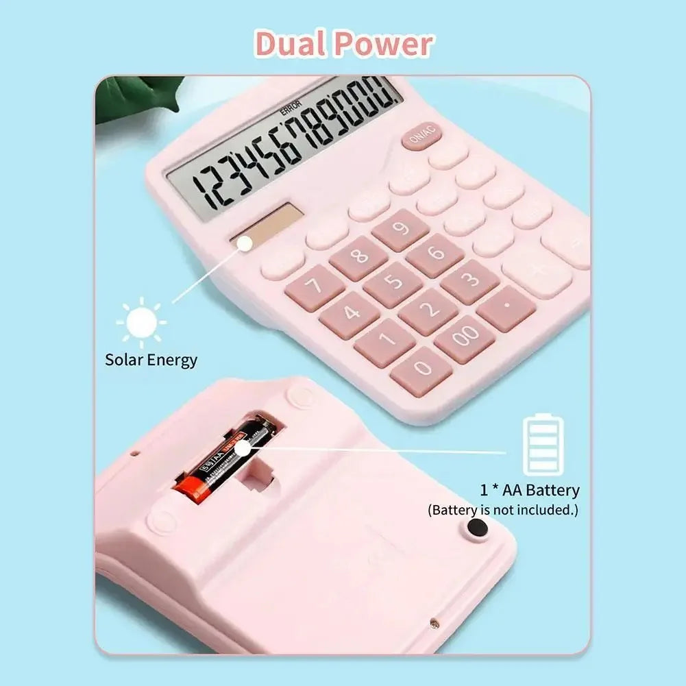 12 Digits Electronic Calculator Solar Calculator Dual Power Supply Calculator for Home Office School Financial Accounting Tools