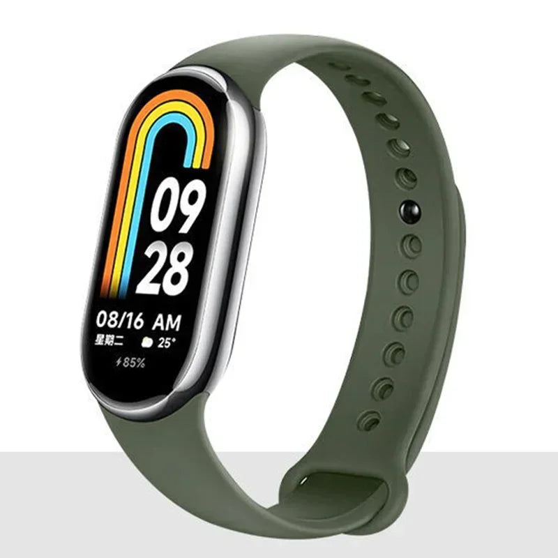 Sport Strap For Xiaomi Mi band 8-8 NFC Belt Replacement miband8 silicone Bracelet smart band 8 waterproof Watchbands Accessories