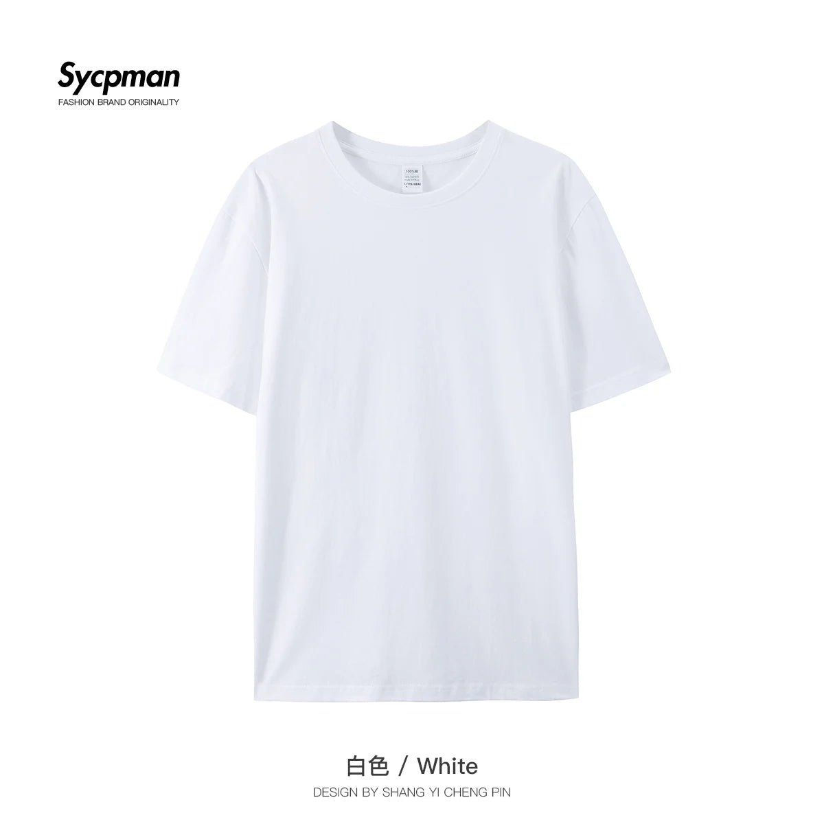 180grams Cotton Solid Tshirts Mens Short Sleeve Fashion Brand Trend White Black Clothing Tees Woman Customized Products Summer