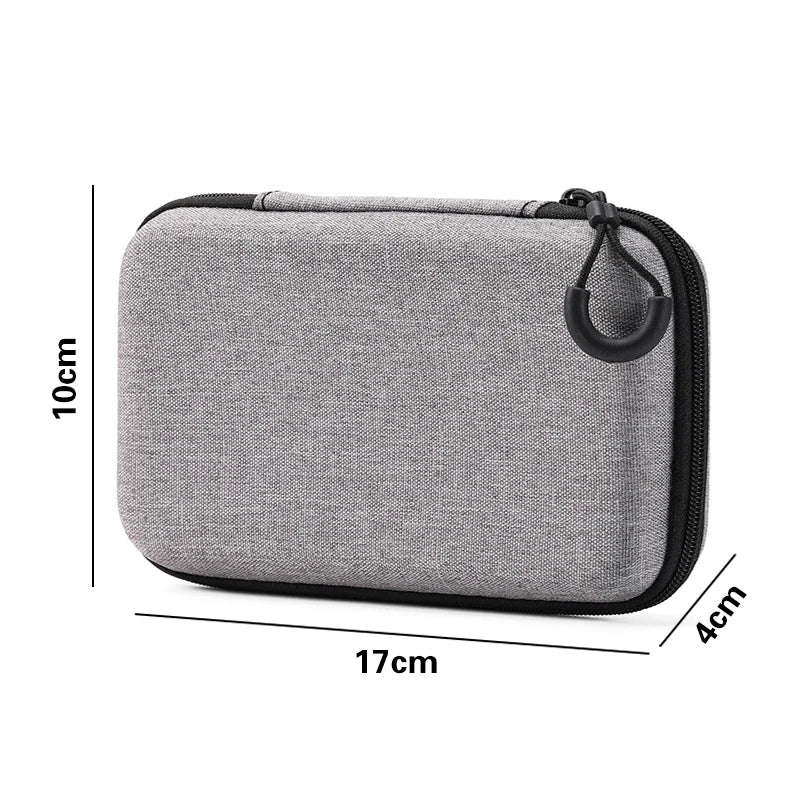 Mini Grey Digital Product Storage Bag Portable Headphone USB Data Cable Charger U Stick Storage Case Shockproof Protective Case