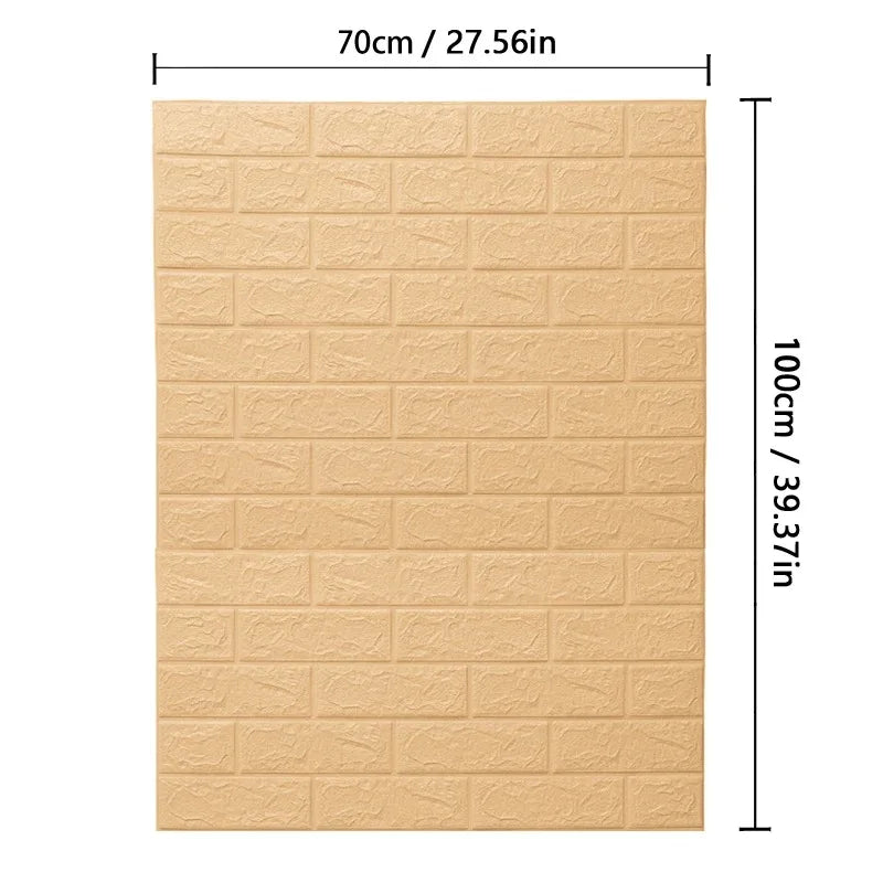 70cm*100cm DIY Self-adhesive Wallpaper Brick Pattern Modern Home Decoration PVC Waterproof Wall Stickers 3D Kitchen Background