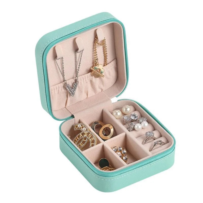 Portable Travel Ladies Jewelry Box  for Rings, Pendants, Earrings, Necklaces, Organizer for Birthday Festive Christmas Gifts