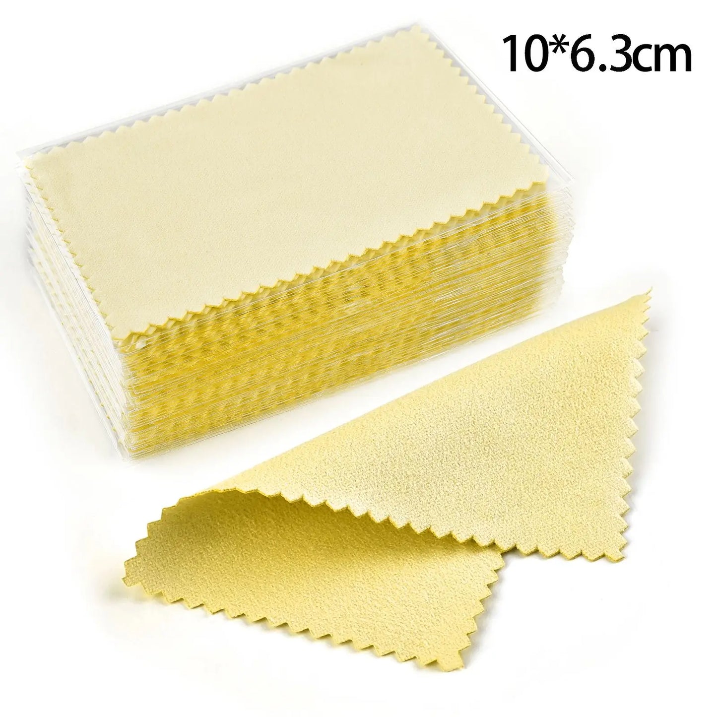 50pcs Silver Gold Jewelry Cleaning Cloth Soft Wipe Color Polishing Cloth Necklaces Rings Polishing Cloth Individually Packaged