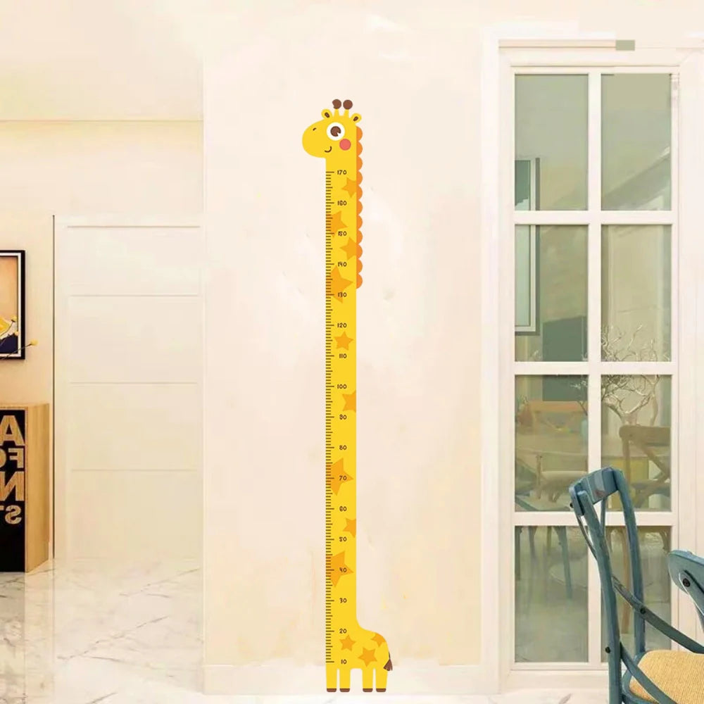 Cute Cartoon Height Sticker Unicorn Dinosaur Giraffe Wall Height Measuring Ruler Stickers For Kids Room Kindergarten Decor