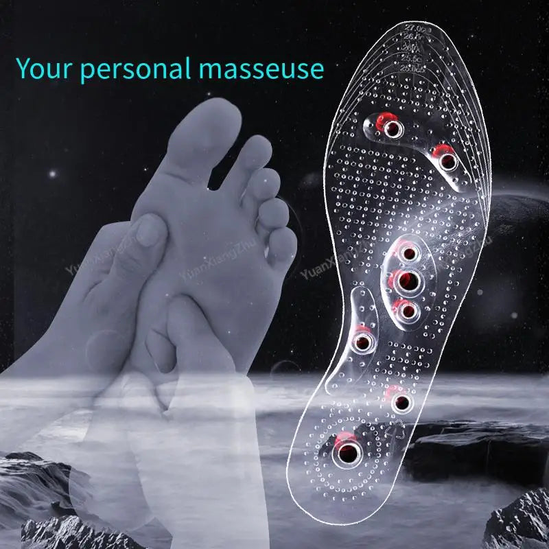 Acupressure on Foot Insoles Magnet Massage Silicone Insole For Shoes for Medical Men increase time Women lose weight Shoe Sole