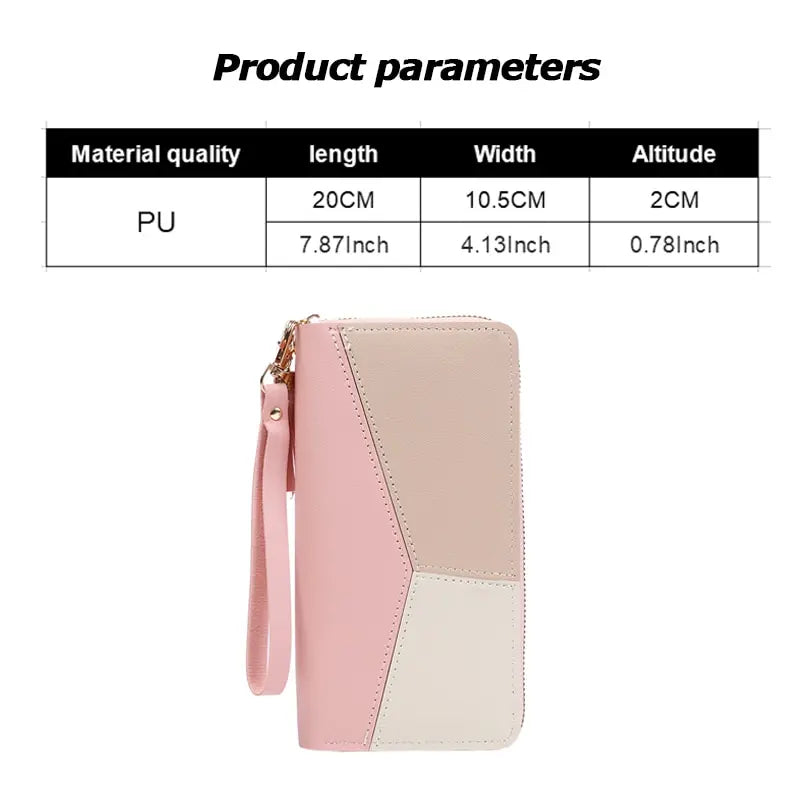 Fashion Zipper Wallets Womens Long Purses Handbags Coin Purse Cards Holder PU Leather Billfold Wallet