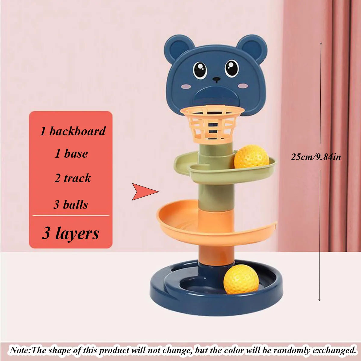 Different Layers Baby Track Rolling Ball Toy Early Educational Puzzle Toy for Children Montessori Sliding Track Tower Kids Gift