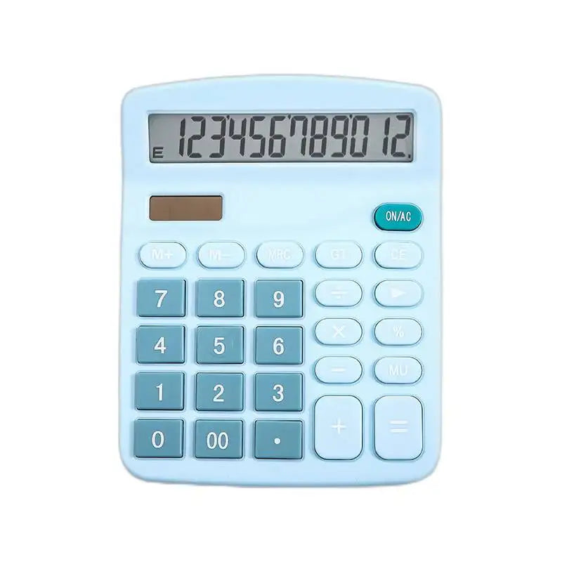 12 Digits Electronic Calculator Solar Calculator Dual Power Supply Calculator for Home Office School Financial Accounting Tools