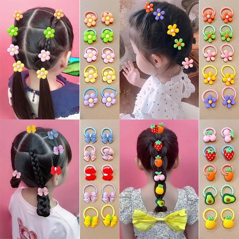 20-50 Pieces/Set Rubber Band for Children Cartoon Hair Band New Sweet Baby Hair Rope Hair Accessories