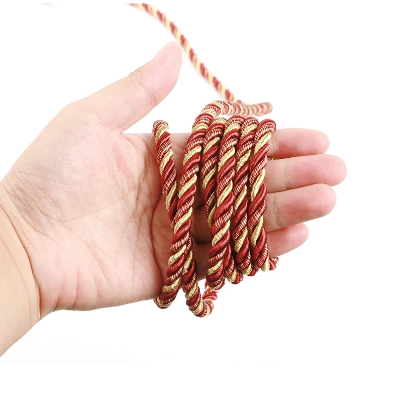 5mm 5/10YD Twisted Cord Rope Trim Craft Decorative Nylon Rope Handmade Cording for Sewing Crafts Upholstery Home Décor