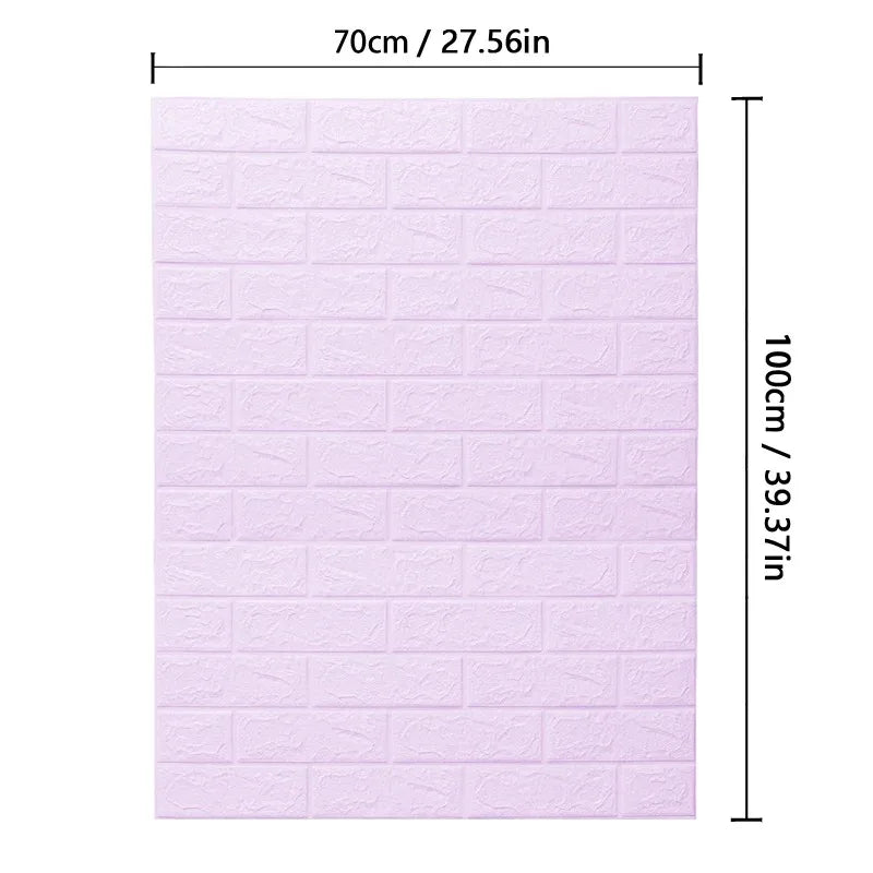 70cm*100cm Self-adhesive Wallpaper Background Modern Home Decoration PVC Waterproof Wall Stickers Foam 3D DIY Brick Pattern Room