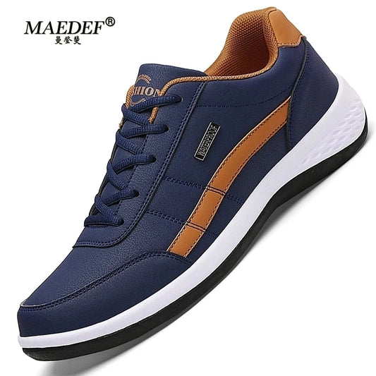 MAEDEF Shoes for Men Leather Sneaker Waterproof Casual Comfortable Men's Sneaker Lace Up Footwear Vulcanized Man Shoe Masculino