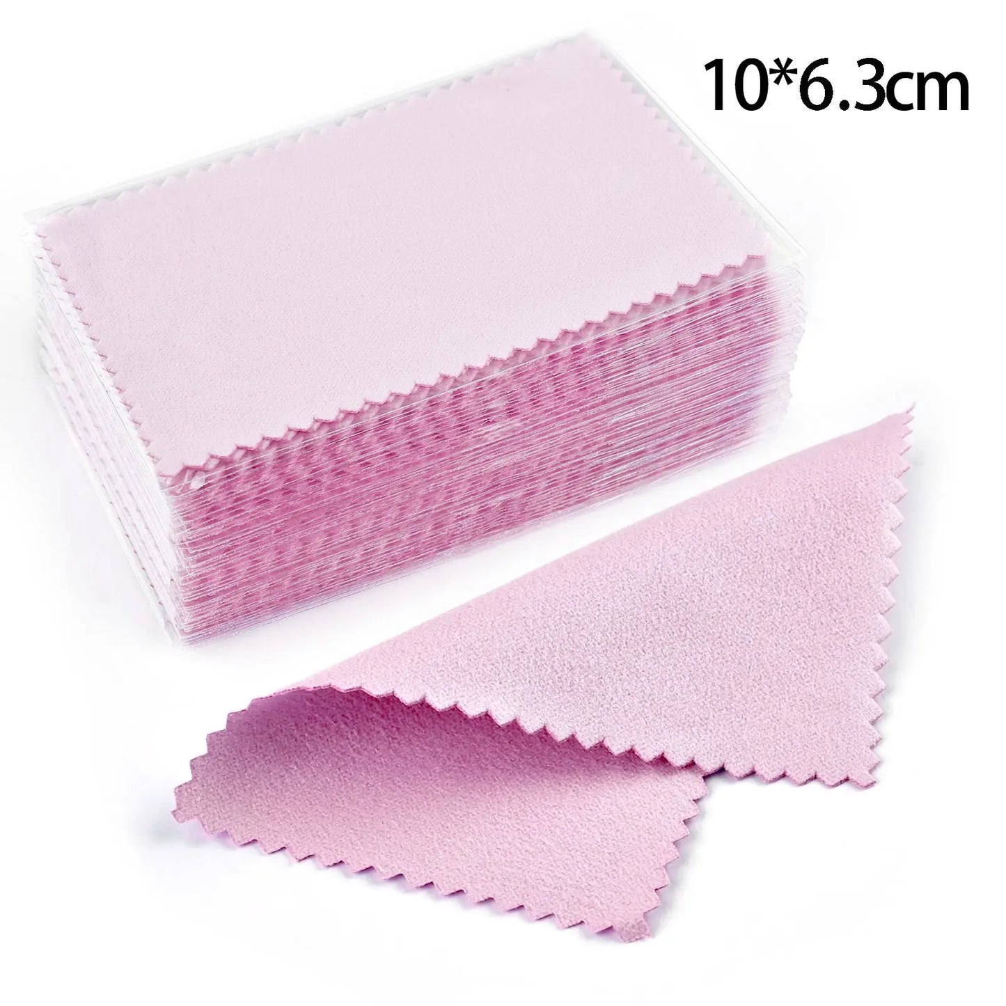 50pcs Silver Gold Jewelry Cleaning Cloth Soft Wipe Color Polishing Cloth Necklaces Rings Polishing Cloth Individually Packaged