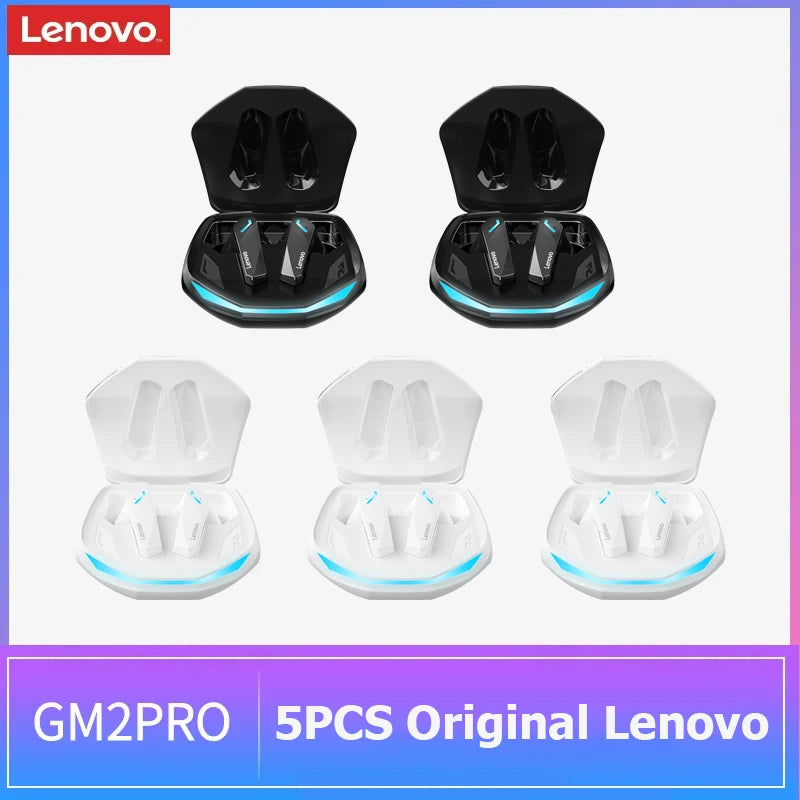 5PCS Original Lenovo GM2 Pro Wireless Bluetooth Earphones Stereo Noise Reduction Universal Sports Headset Microphone for Xiaomi