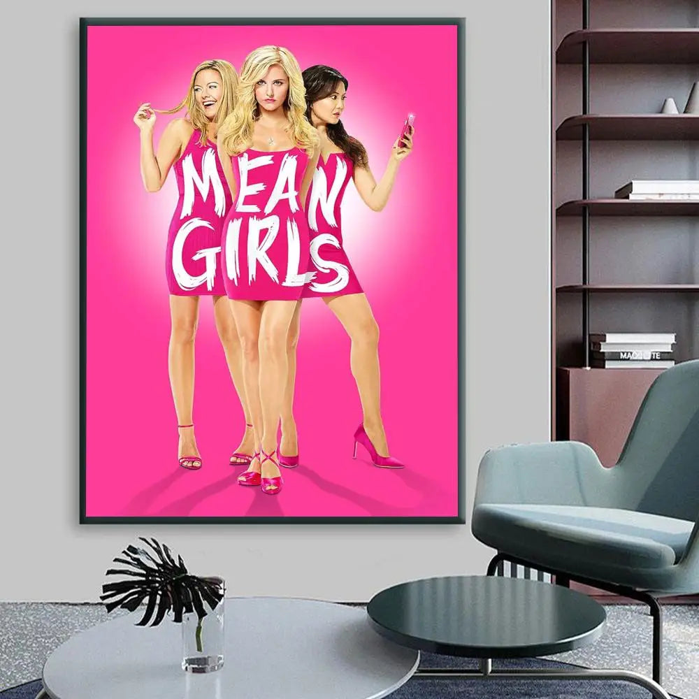 Mean Girls Movie Frameless DIY Sticky Poster Waterproof Paper Sticker Coffee House Bar Home Decor