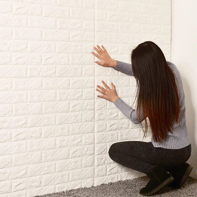 70cm*100cm DIY Self-adhesive Wallpaper Brick Pattern Modern Home Decoration PVC Waterproof Wall Stickers 3D Kitchen Background