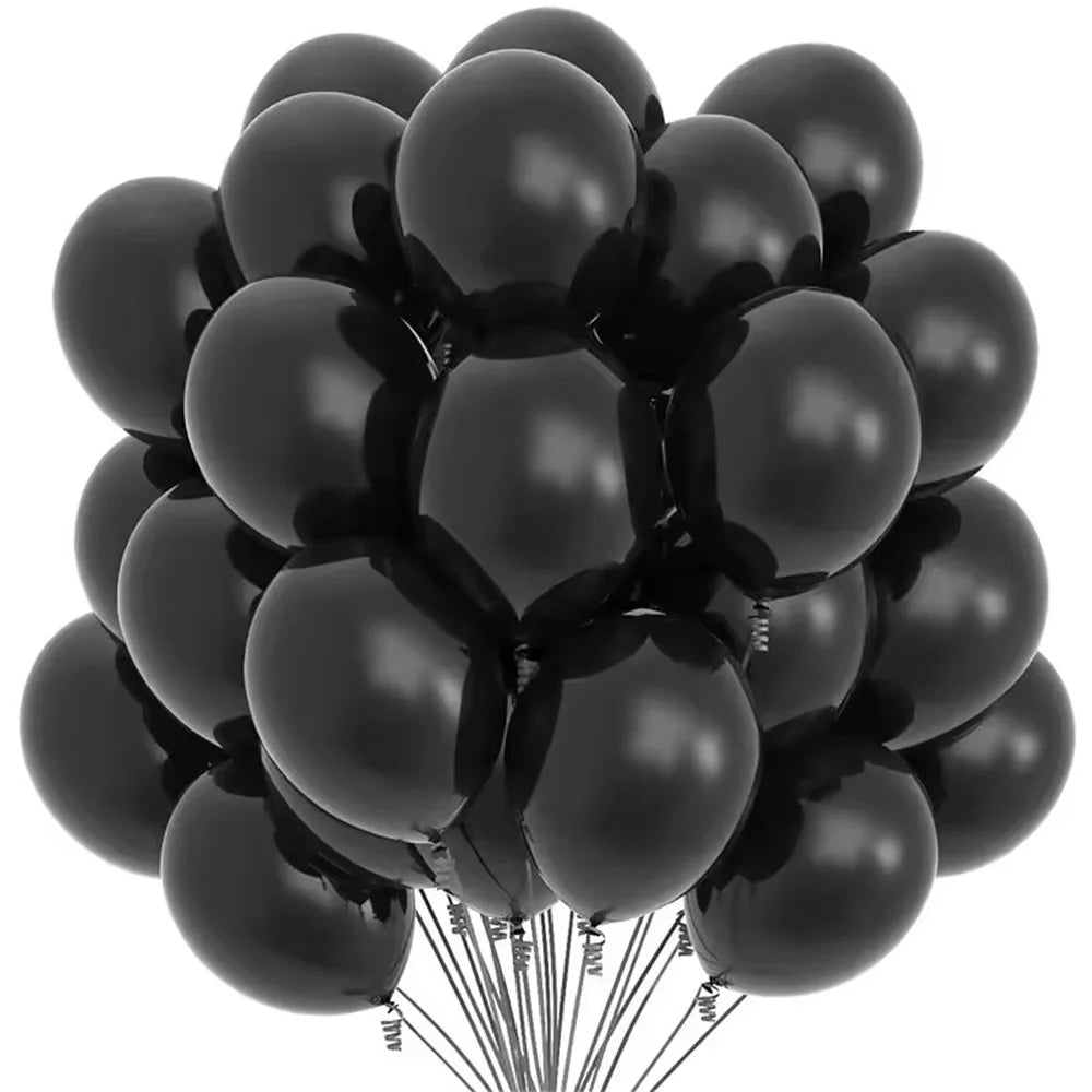 5/10/12 Inch Black White Round Matte Latex Balloon Birthday Party Wedding Baby Bathing Activities Decorative Balloon