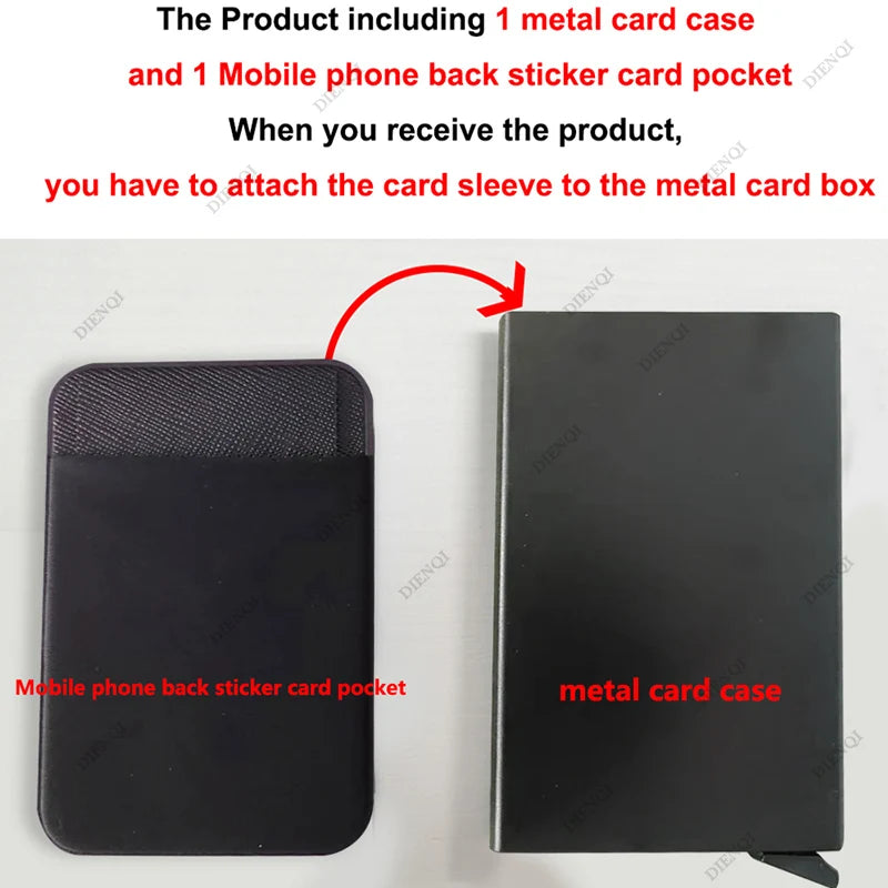 Rfid Smart Credit Card Holder Wallets Metal Slim Pop Up Minimalist Men Wallets Black Male Purse Money Bags Carteira Masculina