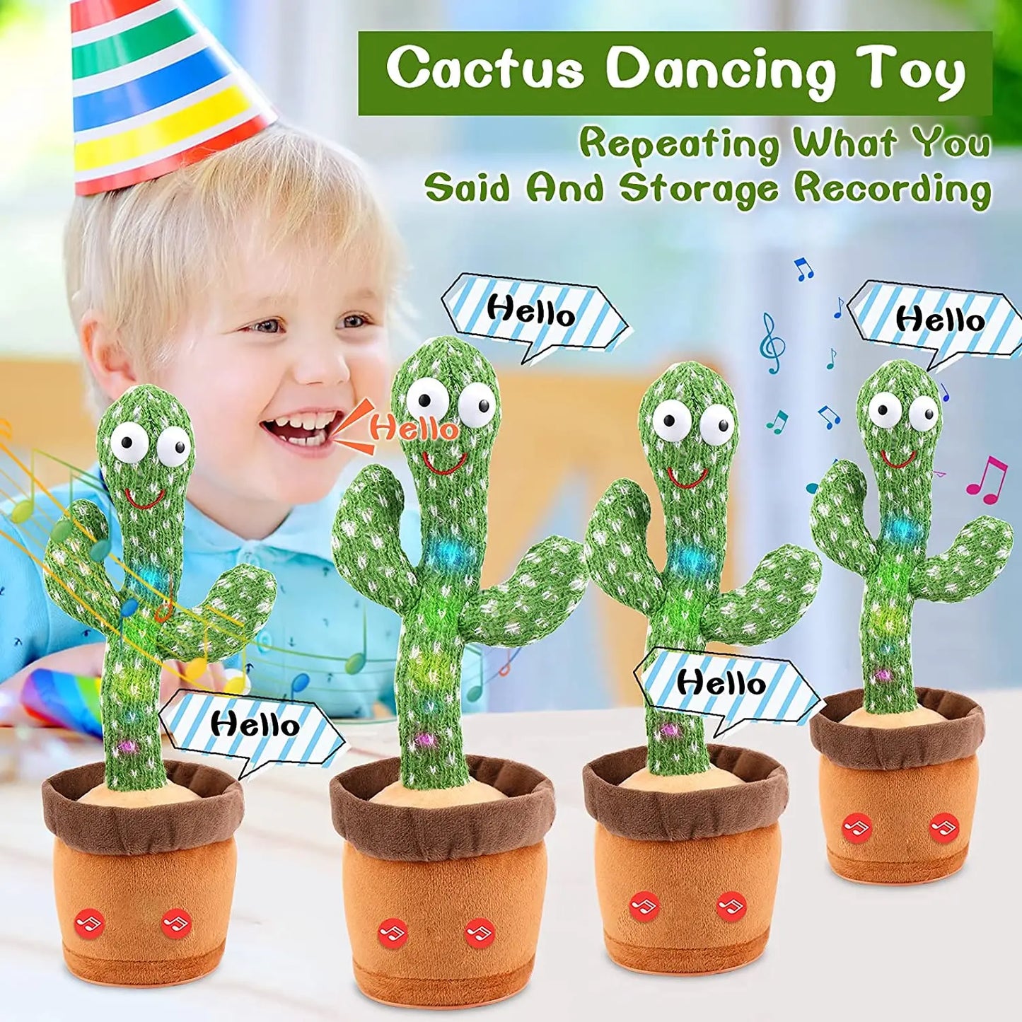 Birthday Present Dancing Cactus Electron Plush Toy Soft Plush Doll Babies Cactus That Can Sing And Dance Voice Interactive Bled