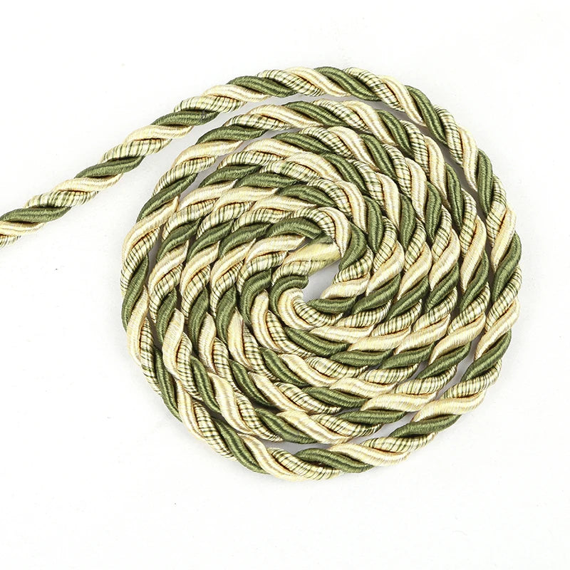 5mm 5/10YD Twisted Cord Rope Trim Craft Decorative Nylon Rope Handmade Cording for Sewing Crafts Upholstery Home Décor