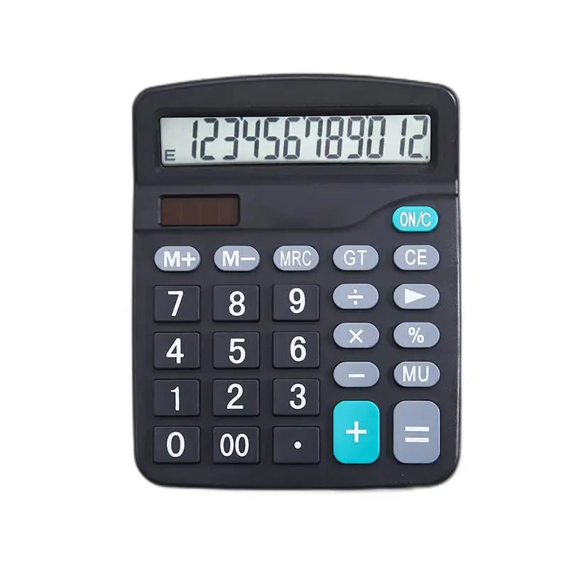 12 Digits Electronic Calculator Solar Calculator Dual Power Supply Calculator for Home Office School Financial Accounting Tools