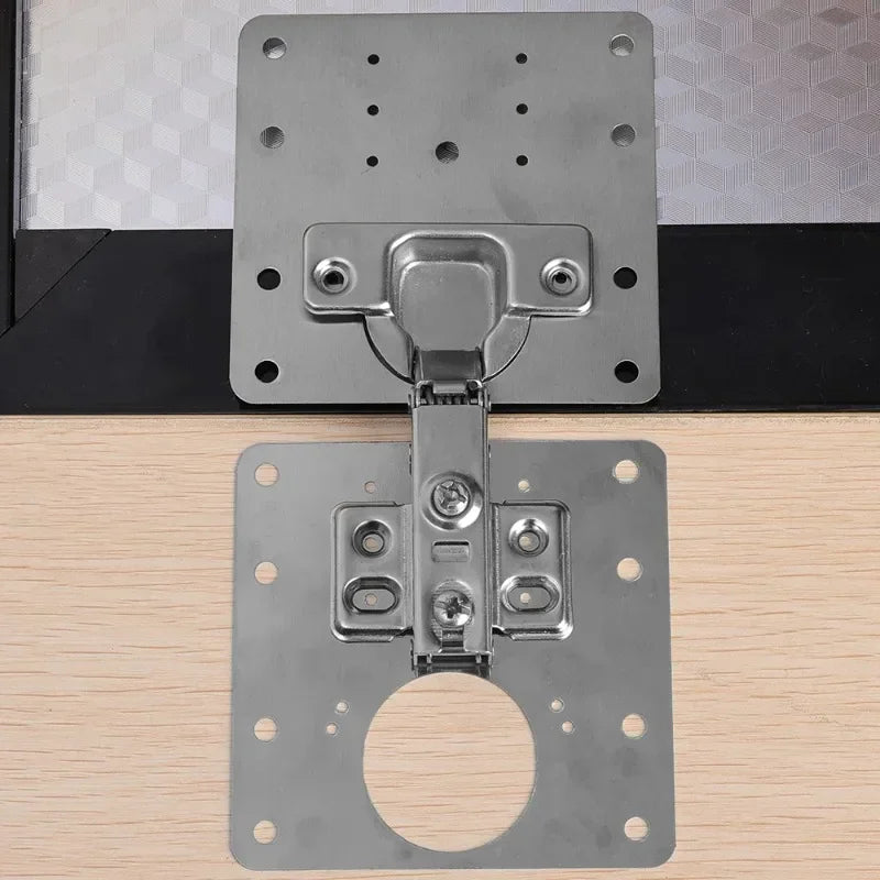 Cabinet Hinge Repair Plate Kit Kitchen Cupboard Door Hinge Mounting Plate With Holes Flat Fixing Brace Brackets Household Tools