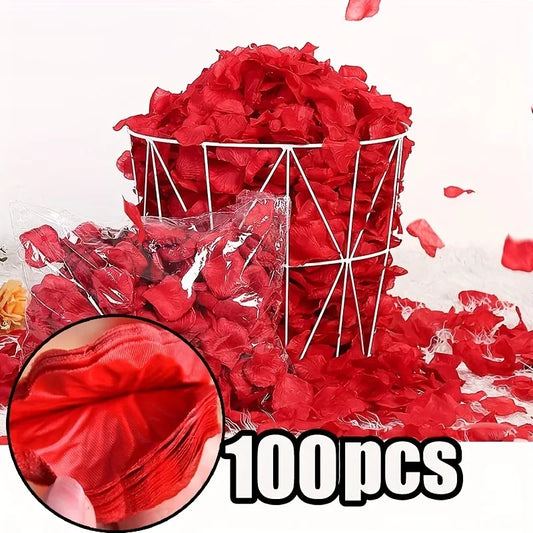 100Pcs Artificial Fake Rose Petals Red White Pink Roses Petal Flowers for Romantic Wedding Party Favors Decoration