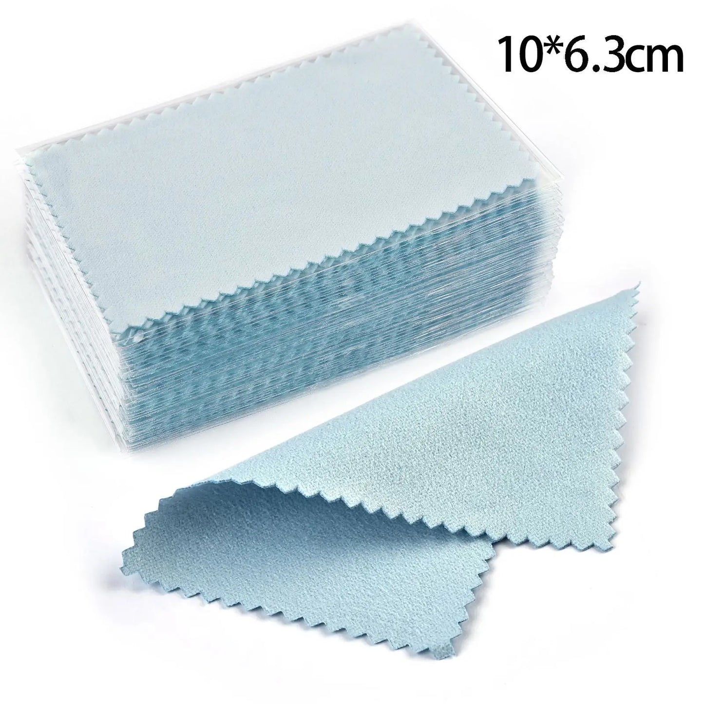 50pcs Silver Gold Jewelry Cleaning Cloth Soft Wipe Color Polishing Cloth Necklaces Rings Polishing Cloth Individually Packaged