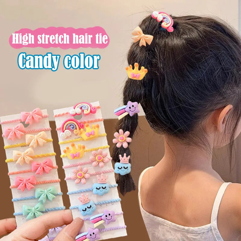 20-50 Pieces/Set Rubber Band for Children Cartoon Hair Band New Sweet Baby Hair Rope Hair Accessories