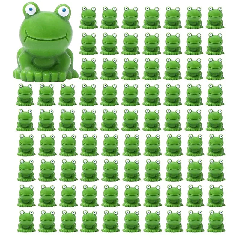 50Pc Mini Resin Frogs, Green Tiny Frogs Figurines Miniature Home Décor Fairy Garden Decor, Dollhouse, Birthday Party Favors Gift