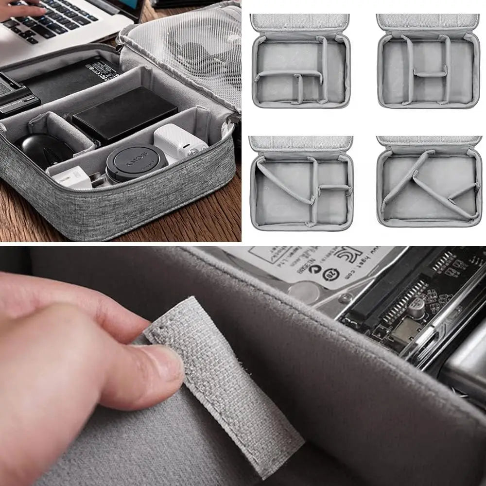 Travel Electronics Organizer Travel Cord Organizer Case Tech Storage Bag Extra Large 3Layers Universal Carry Cable Bag for Phone