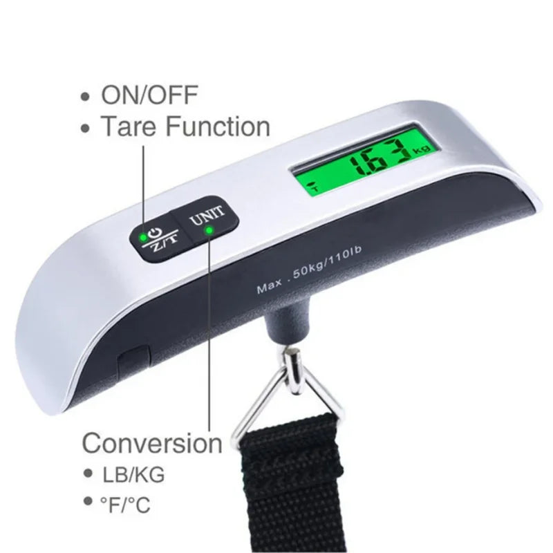 50kg 10g Digital Scale Electronic Balance Kitchen Luggage Hanging Scale Weight Suitcase Travel Scale Baggage Bag Weight Tool