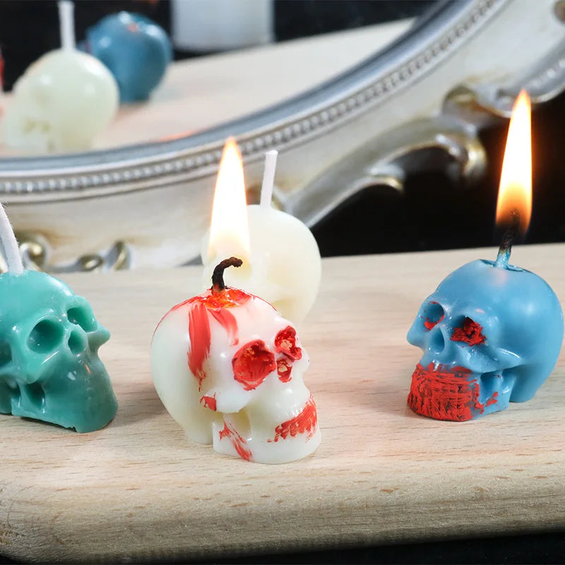 Mini Skull Resin Silicone Molds 3D Skull Head for Resin Bracelet Clay Candle Wax Casting Halloween Party Supplies Home Décor