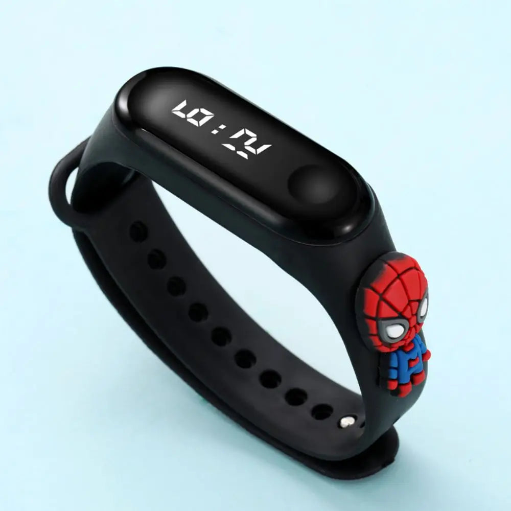 Marvel Spider-Man Children's Cartoon Fashion Watches Stitch Iron Man Electronic Digital LED Display Waterproof Holiday Gift Kids