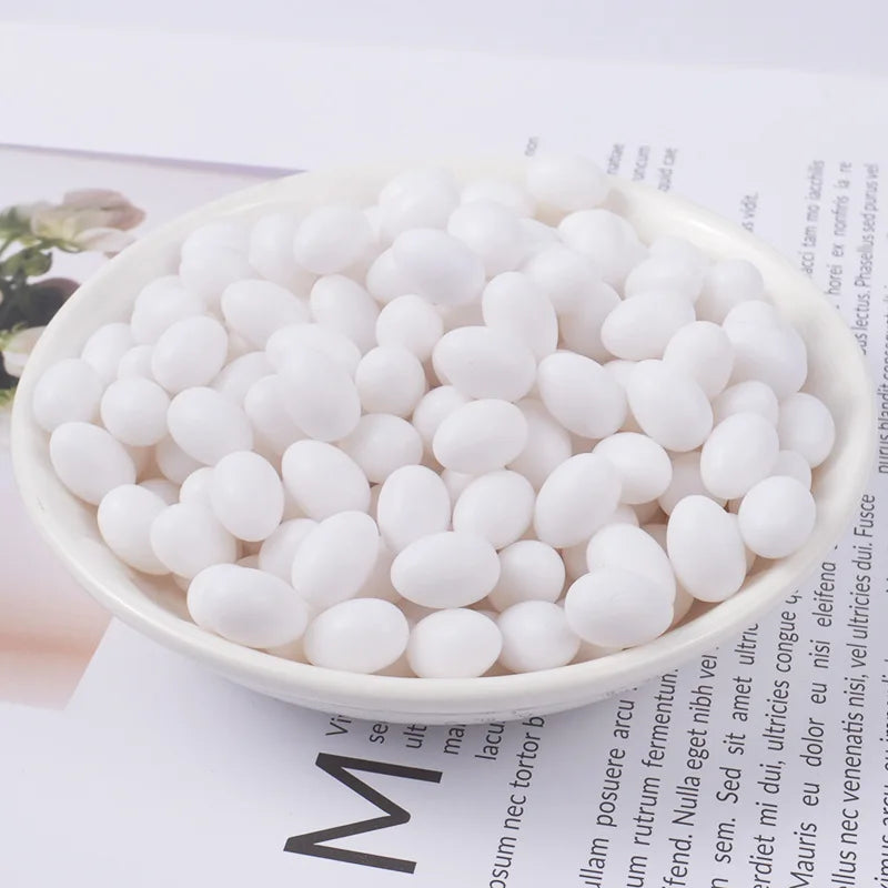 10pcs/Bag 3D Cute Eggs Simulation Quail Eggs Diy Décor Resin Pigeon Eggs Miniatur Decor Home Miniature Food Play Decor Design