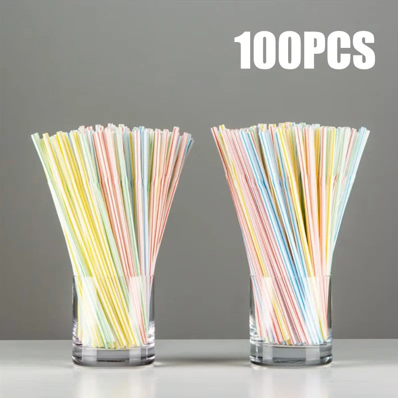 50-3000PCS Colorful & Black Drinking Kunststof Straws Bar Party Wedding Kitchen pajitas plastique Beverage Straw Wholesale